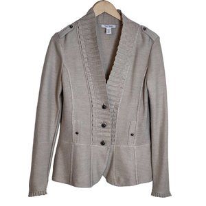 White House Black Market Cropped Classy Embellished Sweater Size L